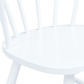 vidaXL Dining Chairs 2 pcs White Solid Rubber Wood