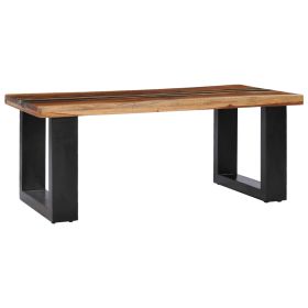 vidaXL Coffee Table 100x50x40 cm Solid Teak Wood and Lava Stone