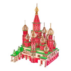 3D Wooden Puzzle for Adult Saint Basil's Cathedral DIY Assembly Russia City Scape Model Home Decor Gift