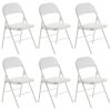 6pcs Elegant Foldable Iron & PVC Chairs for Convention & Exhibition White