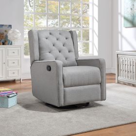 Milah Gliding Swivel Recliner Tufted Pebble Fabric