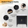 30 Inch Bathroom Vanity with Ceramic Basin, Soft Close Door, Built-in Hidden Drawer