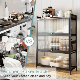 4-Tier Bakers Racks for Kitchens, Kitchen Storage Cabinets, Microwave Stand, Kitchen Shelves for Spices