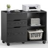 Sweetcrispy Filing Cabinet, 3-Drawer File Cabinet for Home Office, Mobile Lateral Filing Cabinet