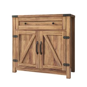 WESOME Modern Farmhouse Double Barn Door Accent Cabinet;  31 Inch