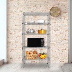 Home Kitchen Supplies Furniture, 5-Tier Metal Shelving Racks, Adjustable Metal Storage Racks, 5-Tier Shelving Unit with Leveling Feet