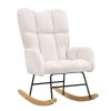 VEVOR Rocking Chair Nursery, Glider Rocking Chair with Soft Seat and High Backrest, 250 lbs Weight Capacity Teddy Fabric