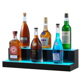 VEVOR LED Lighted Liquor Bottle Display Bar Shelf RF & App Control 24" 2-Step