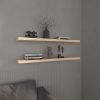 Floating Shelves 1.50" H, with 2 Shelf, Light Pine