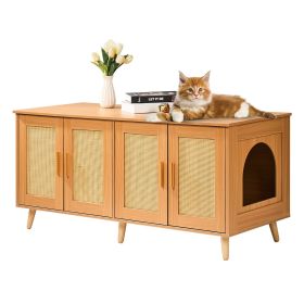 VEVOR Cat Litter Box Enclosure Wooden Litter Box Furniture Hidden for 2 Cats