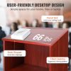 VEVOR Podium Stand, 47 inch Hostess Stand with 4 Rolling Wheels, Wood Podium with Storage Shelves and Slant Desktop, Lecterns & Podiums for Home