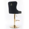 A&A Furniture,Thick Golden Swivel Velvet Barstools Adjusatble Seat Height from 27-35 Inch