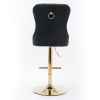 A&A Furniture,Thick Golden Swivel Velvet Barstools Adjusatble Seat Height from 27-35 Inch