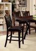 Contemporary Set of 2 Counter Height Chairs Dark Cherry And Espresso Solid wood Chair Padded Leatherette Upholstered Seat Kitchen Dining Room Furnitur