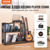 Record Player Stand 3-Tier Metal Turntable Stand with Guitar Store Black