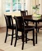 Contemporary Set of 2 Counter Height Chairs Dark Cherry And Espresso Solid wood Chair Padded Leatherette Upholstered Seat Kitchen Dining Room Furnitur