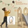 Kids Swing-N-Slide with Bus Play Structure, Freestanding Bus Toy with Slide&Swing for Toddlers, Bus Slide Set with Basketball Hoop