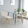 Modern beige cloth dining chair