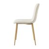 Modern beige cloth dining chair