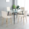 Modern beige cloth dining chair