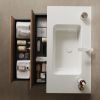 BRON 36" Bathroom Vanity with Sink, Modern Wall-Mounted Floating Plywood Bathroom Storage Cabinet with 2 Drawers