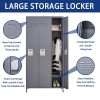 3 Door 72"H Metal Lockers With Lock for Employees,Storage Locker Cabinet for Home Gym Office School Garage,Gray