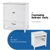 30" Bathroom Vanity with Sink Vintage Style, Multi-functional Storage Space, Door Shelf, Soft-closing Door, White