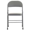 4pcs Elegant Foldable Iron & PVC Chairs for Convention & Exhibition Gray