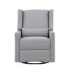 Pronto Swivel Glider Recliner with Pillow&nbsp;Rich Gray Fabric