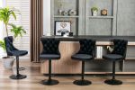 A&A Furniture,Swivel Velvet Barstools Adjusatble Seat Height from 25-33 Inch,17.7 inch base