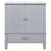 30" Bathroom Vanity with Sink Vintage Style, Multi-functional Storage Space, Door Shelf, Soft-closing Door, Grey