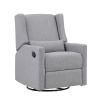 Pronto Swivel Glider Recliner with Pillow&nbsp;Rich Gray Fabric