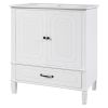 30" Bathroom Vanity with Sink Vintage Style, Multi-functional Storage Space, Door Shelf, Soft-closing Door, White