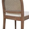 Panama 26.5" Curved Back Cane Rattan Counter Stool, Set of 2, Ivory White Boucle