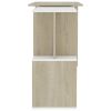 Corner Desk White and Sonoma Oak 78.7"x19.7"x29.9" Engineered Wood