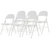 6pcs Elegant Foldable Iron & PVC Chairs for Convention & Exhibition White