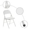 6pcs Elegant Foldable Iron & PVC Chairs for Convention & Exhibition White