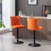 A&A Furniture,Swivel Velvet Barstools Adjusatble Seat Height from 25-33 Inch,17.7inch base