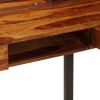 Desk 43.3"x19.7"x37" Solid Sheesham Wood and Steel