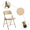 2 Pack Metal Folding Chairs with Padded Seat and Back, for Home and Office, Indoor and Outdoor Events Party Wedding, Champagne Gold