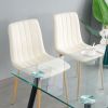 Modern beige cloth dining chair