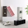 8-Tier Media Tower Rack, CD DVD Slim Storage Cabinet with Adjustable Shelves, Tall Narrow Bookcase Display Bookshelf for Home Office