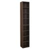 8-Tier Media Tower Rack, CD DVD Slim Storage Cabinet with Adjustable Shelves, Tall Narrow Bookcase Display Bookshelf for Home Office