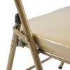 2 Pack Metal Folding Chairs with Padded Seat and Back, for Home and Office, Indoor and Outdoor Events Party Wedding, Champagne Gold