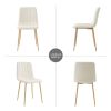 Modern beige cloth dining chair