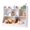 VEVOR Wood Kid Storage Cubby, Toy Storage Organizer with Bookshelf, 5-Cubby Wood Toy Storage Cabinet, Children Book Toy Shelf for Kids Room, Playroom