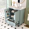 30" Bathroom Vanity with Sink Combo, Multi-functional Bathroom Cabinet with Doors and Drawer, Solid Frame and MDF Board, Green (Old Sku:SY999606AAC)