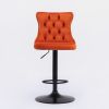 A&A Furniture,Swivel Velvet Barstools Adjusatble Seat Height from 25-33 Inch,17.7inch base