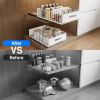 2 Pack Pull Out Cabinet Organizer, Slide Out Cabinet Drawers Peel and Stick Pull Out Drawers Heavy Duty Pull Out Shelf for Kitchen, Cupboard, Pantry