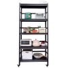 63"H Storage Shelves - Heavy Duty Metal Shelving Unit Adjustable 5-Tier Pantry Shelves with Wheels Load 1750LBS Kitchen Shelf Garage Storage